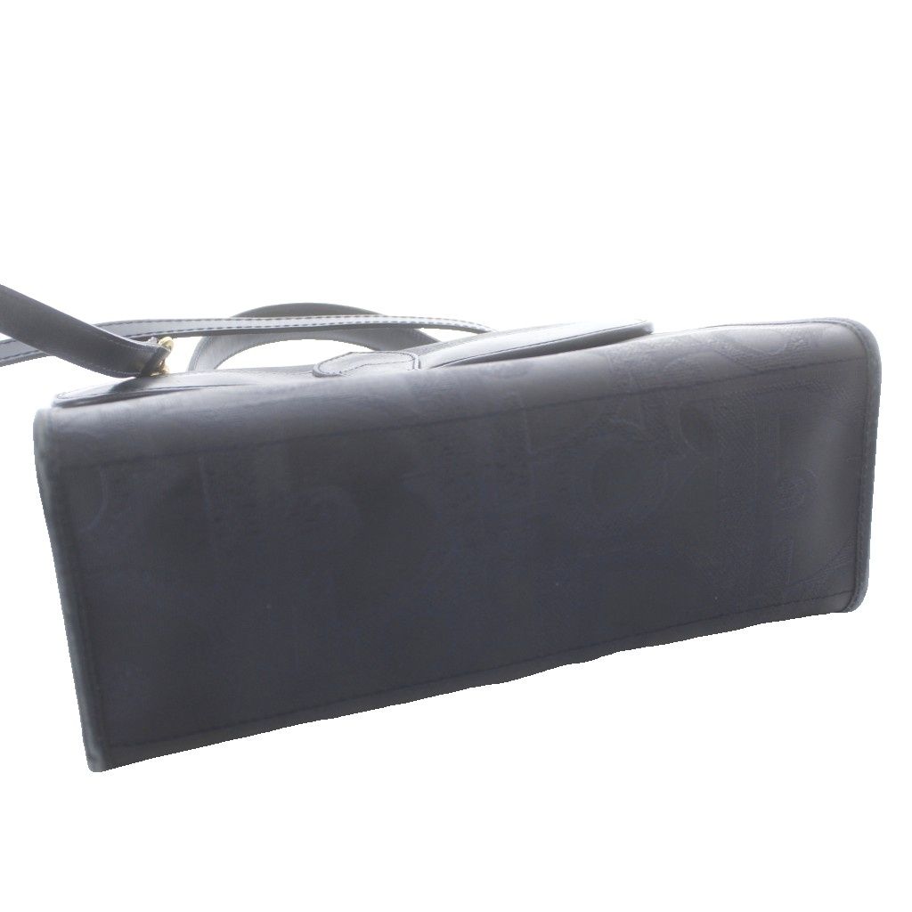 Dior 2-Way Shoulder Bag Trotter Leather All Over Pattern Navy Blue MW — view 4