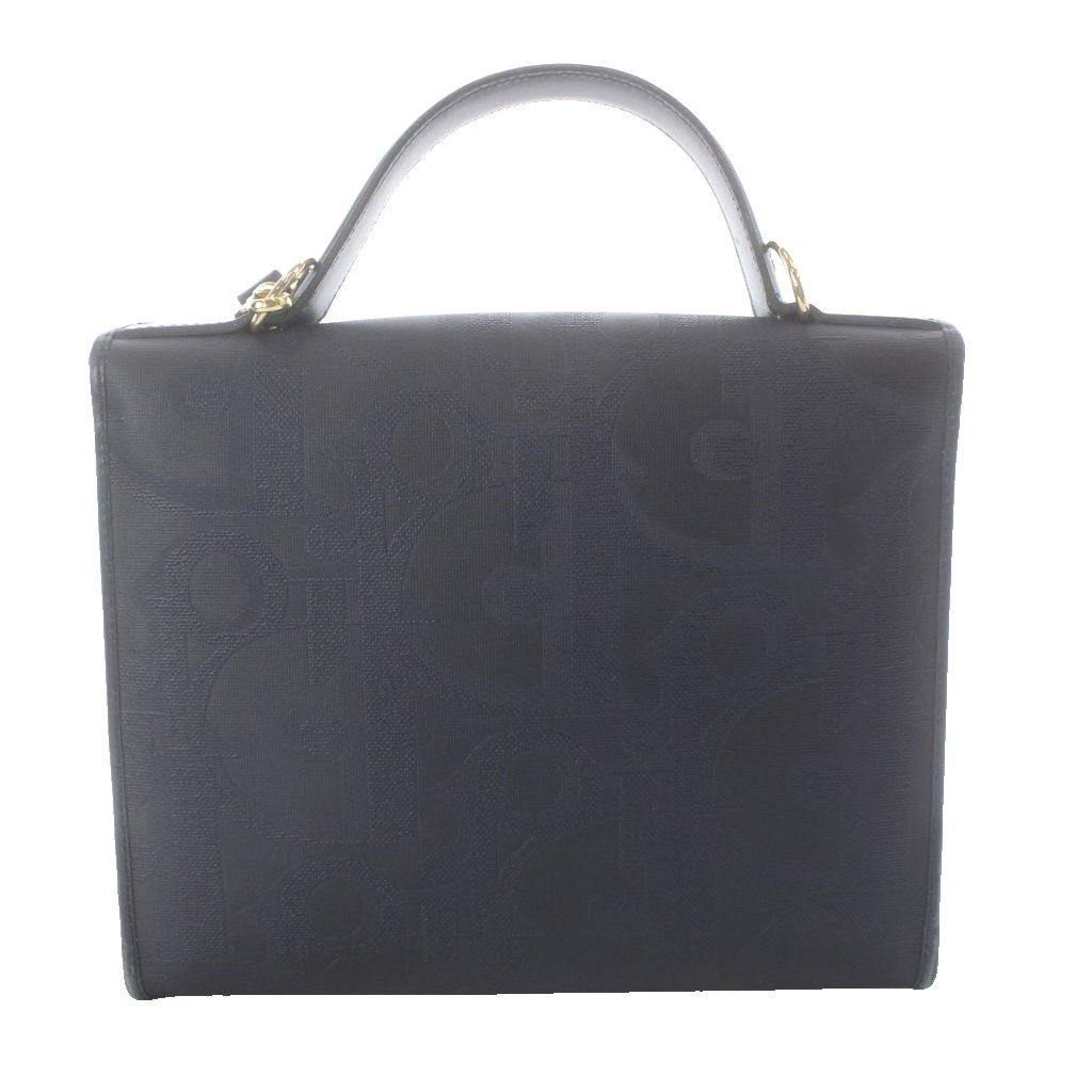 Dior 2-Way Shoulder Bag Trotter Leather All Over Pattern Navy Blue MW — view 3