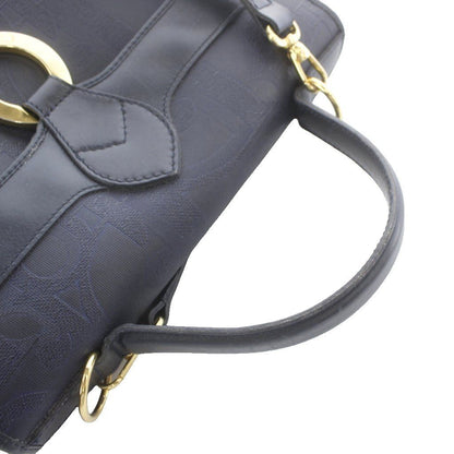 Dior 2-Way Shoulder Bag Trotter Leather All Over Pattern Navy Blue MW — view 6