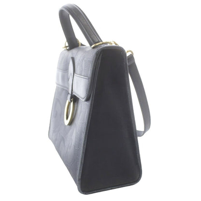 Dior 2-Way Shoulder Bag Trotter Leather All Over Pattern Navy Blue MW — view 2