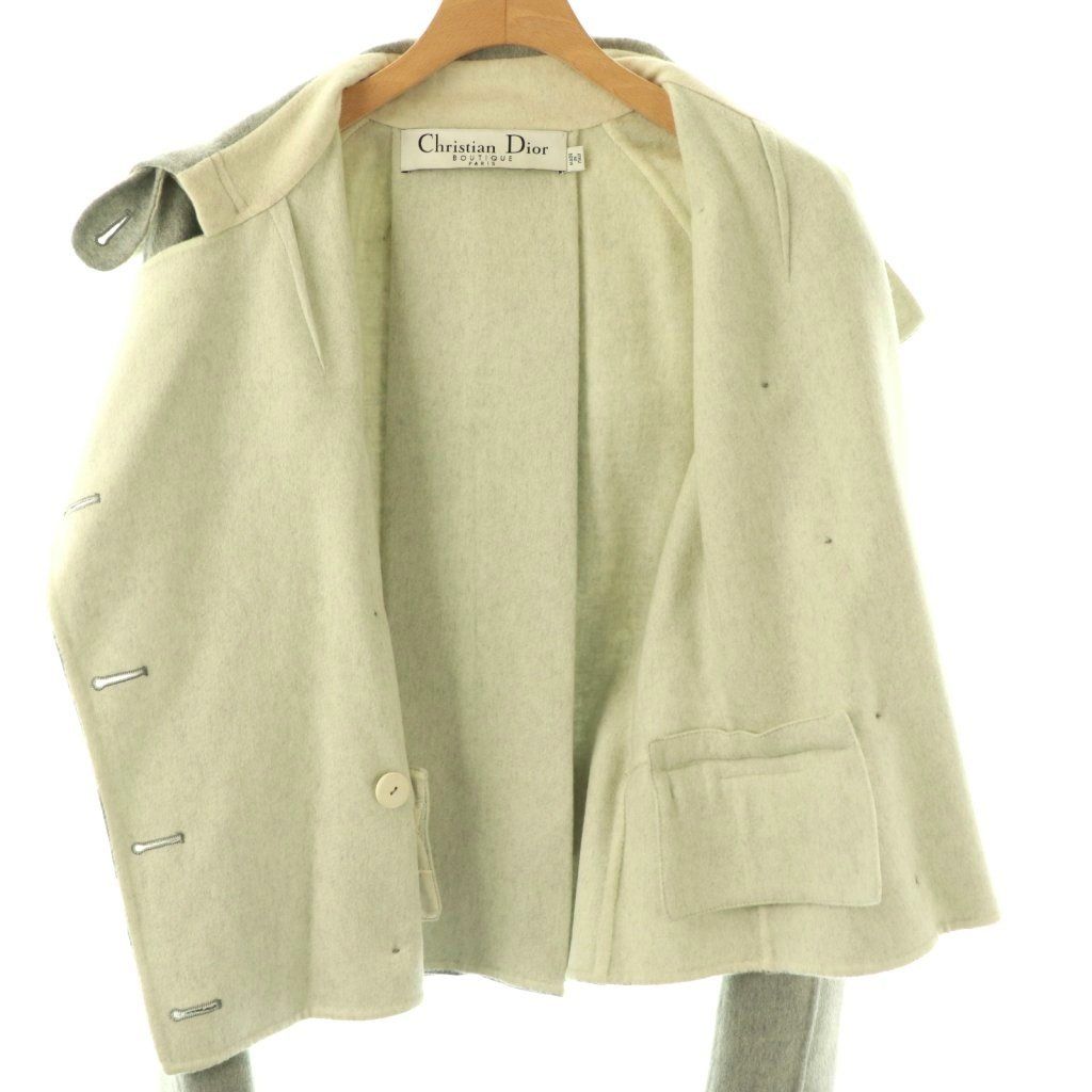Dior Boutique Jacket Cashmere Logo Button Double Gray ES — view 3