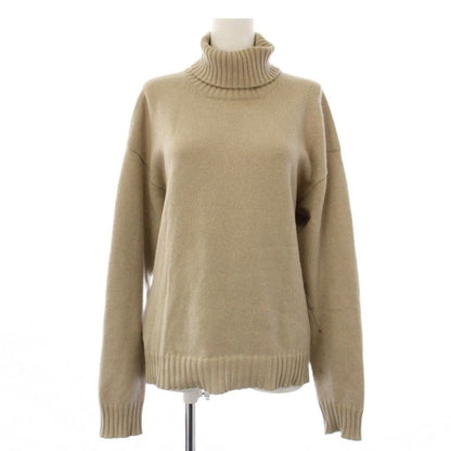 Hermes Knit Sweater Cashmere M Beige Turtleneck Long Sleeve YM