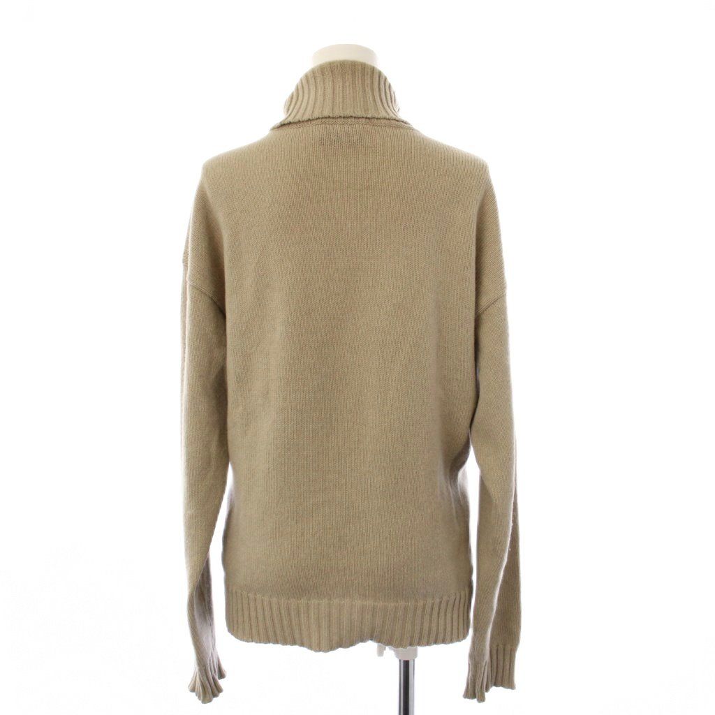 Hermes Knit Sweater Cashmere M Beige Turtleneck Long Sleeve YM — view 2