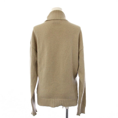 Hermes Knit Sweater Cashmere M Beige Turtleneck Long Sleeve YM — view 2