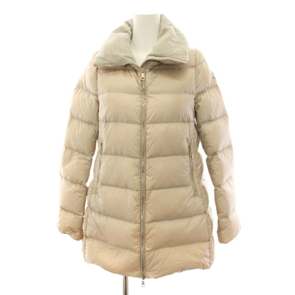 Moncler Torcyn Down Jacket Coat Zip Up Nylon 0 Beige Long Sleeve YM