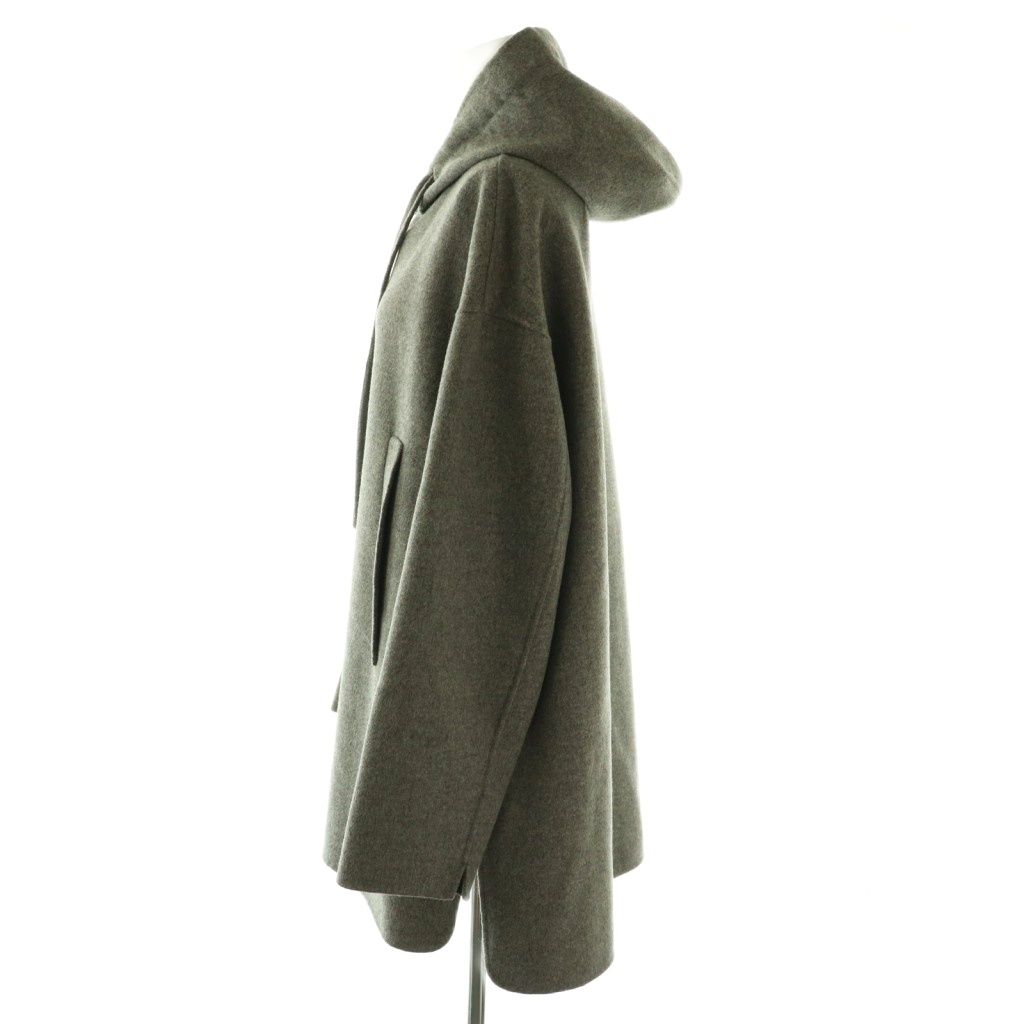Max Mara S 'S Cucito a Mano Double Facehood Coat 42 Gray SY — view 3