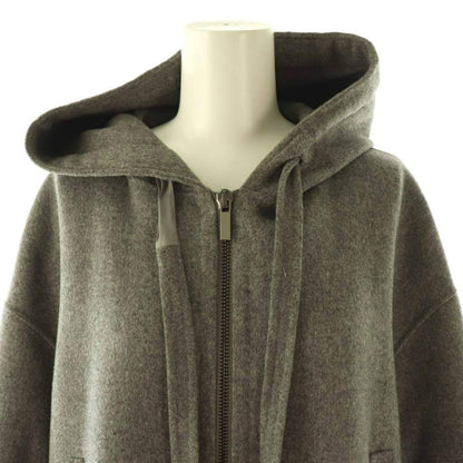Max Mara S 'S Cucito a Mano Double Facehood Coat 42 Gray SY — view 5