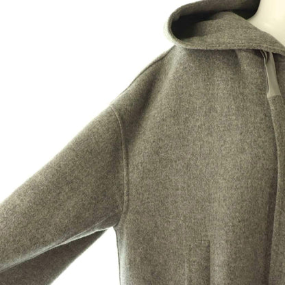 Max Mara S 'S Cucito a Mano Double Facehood Coat 42 Gray SY — view 6