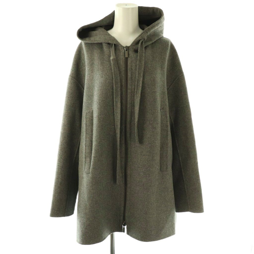 Max Mara S 'S Cucito a Mano Double Facehood Coat 42 Gray SY