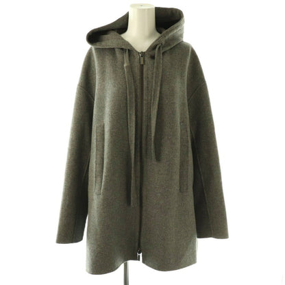 Max Mara S 'S Cucito a Mano Double Facehood Coat 42 Gray SY