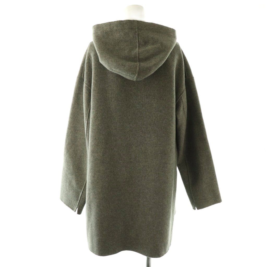 Max Mara S 'S Cucito a Mano Double Facehood Coat 42 Gray SY — view 2