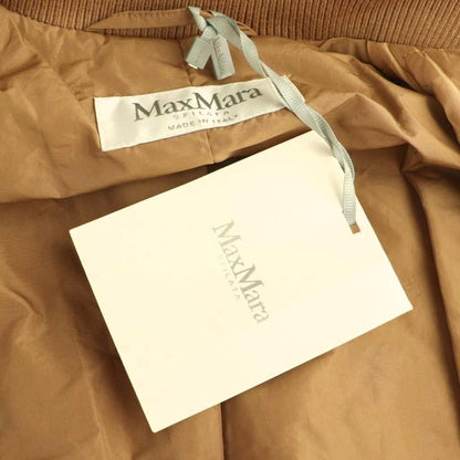Max Mara Quilted Bomber Jacket Zip Up 34 Beige CX — view 7
