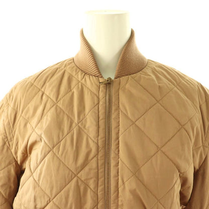 Max Mara Quilted Bomber Jacket Zip Up 34 Beige CX — view 5