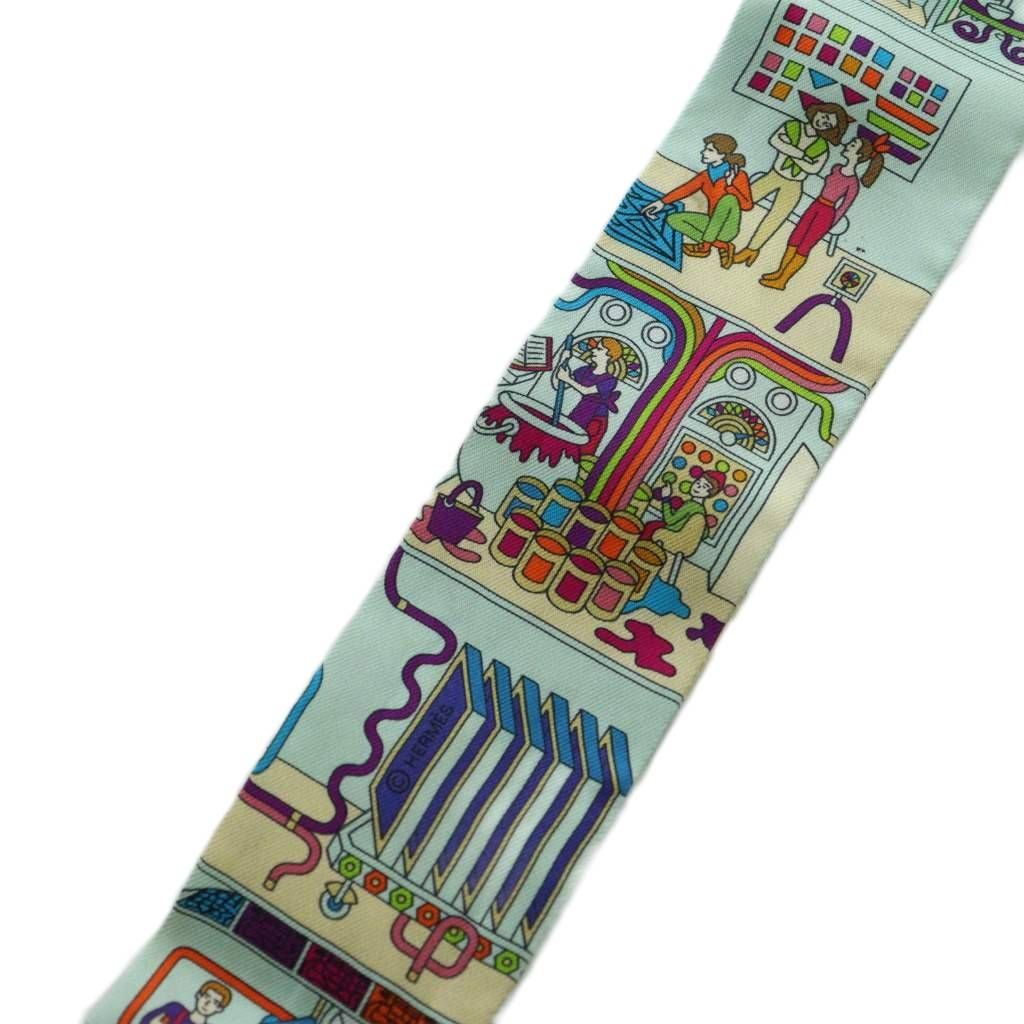 Hermes Carre Maison Des Carres Scarf Silk Multicolor Light Blue Beige SS — view 5