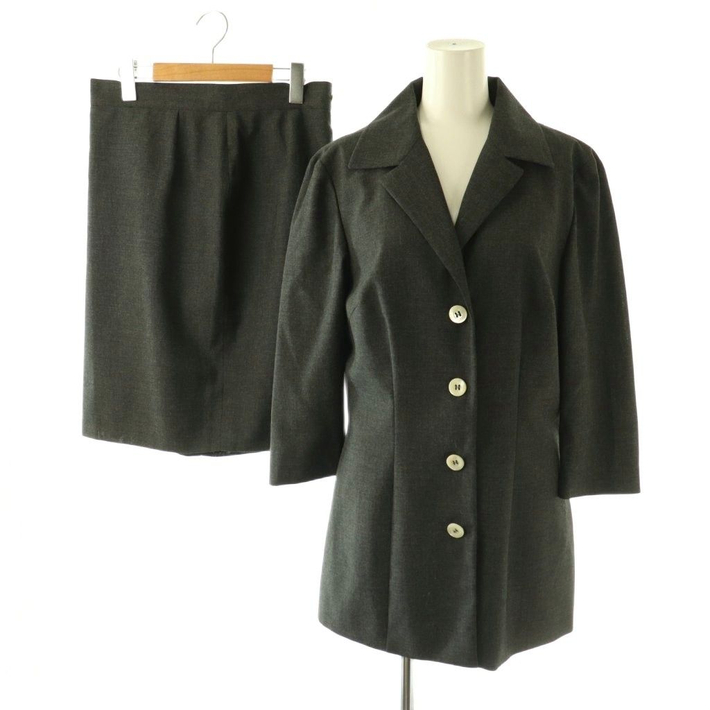 Dolce & Gabbana Suit Set Jacket Knee Length Skirt 46 Gray SY