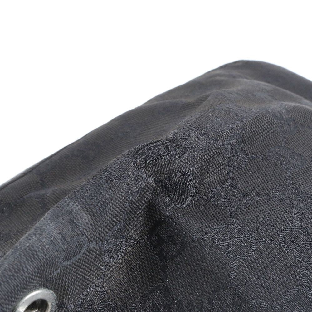Gucci GG Canvas Leather Tote Shoulder Hand Black — view 8