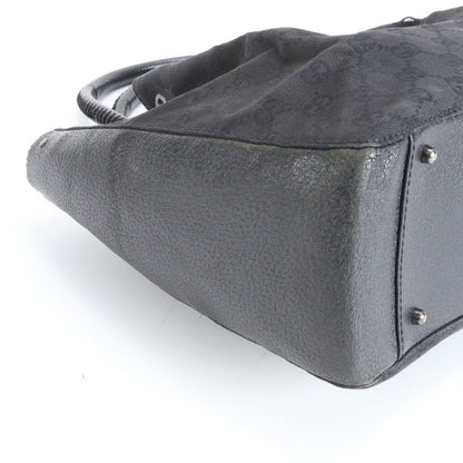 Gucci GG Canvas Leather Tote Shoulder Hand Black — view 6