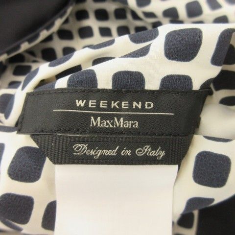 Max Mara Weekend Line Reversible Jacket 42 White Navy Check Pattern Regular — view 8