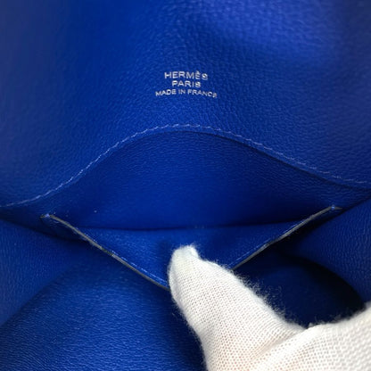 Hermes Waist Pouch Bag Multi Case Leather Blue Sophistication Luxury Compact — view 7