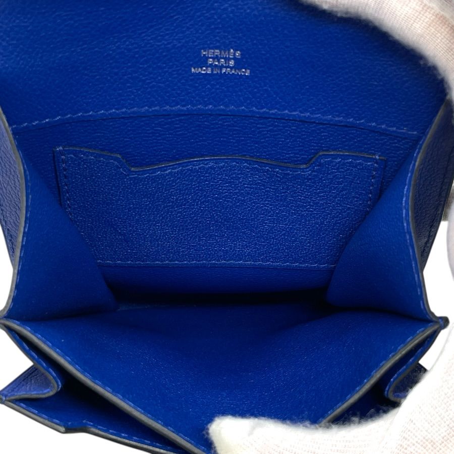 Hermes Waist Pouch Bag Multi Case Leather Blue Sophistication Luxury Compact — view 6