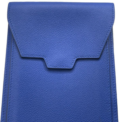 Hermes Waist Pouch Bag Multi Case Leather Blue Sophistication Luxury Compact — view 5