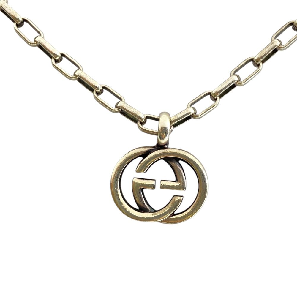 Gucci Interlocking Necklace Pendant GG Logo Star Ring Silver Classic Sophisticat