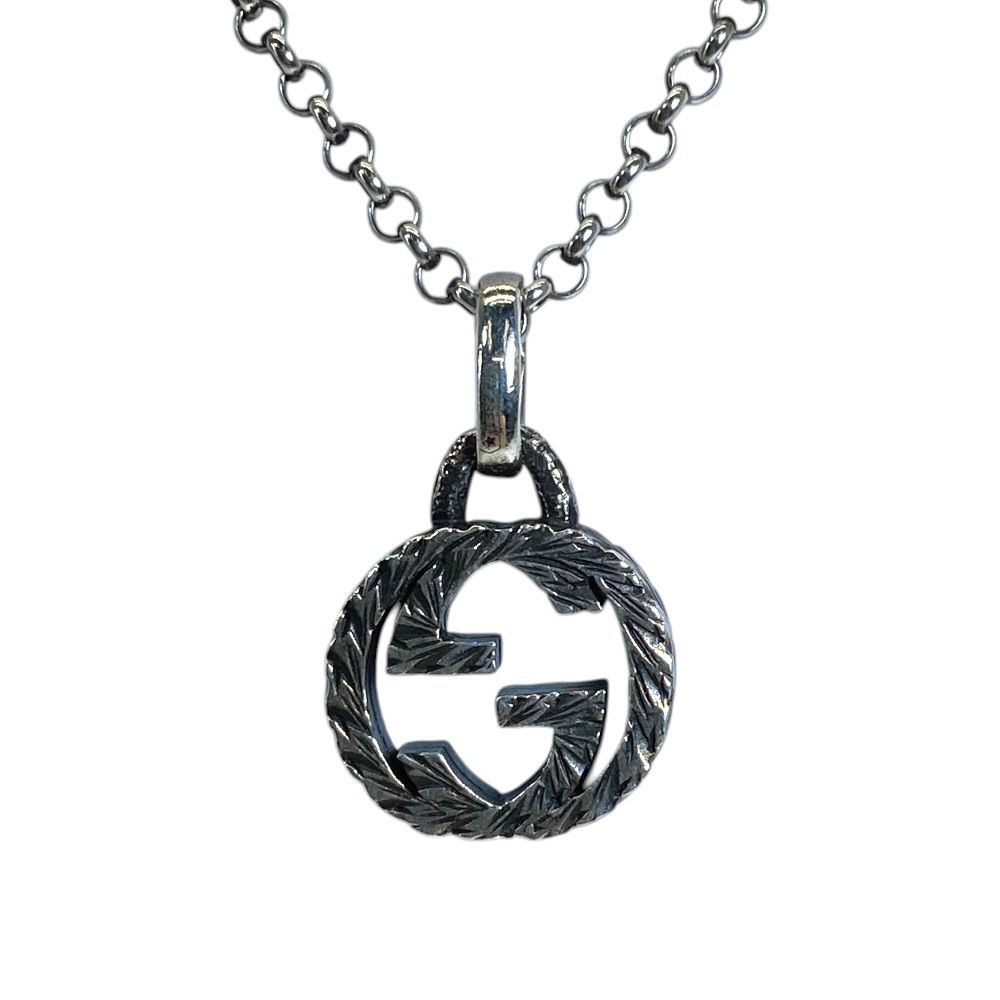 Gucci Arabesque Interlocking Necklace Pendant GG Logo Star Ring Silver Classic