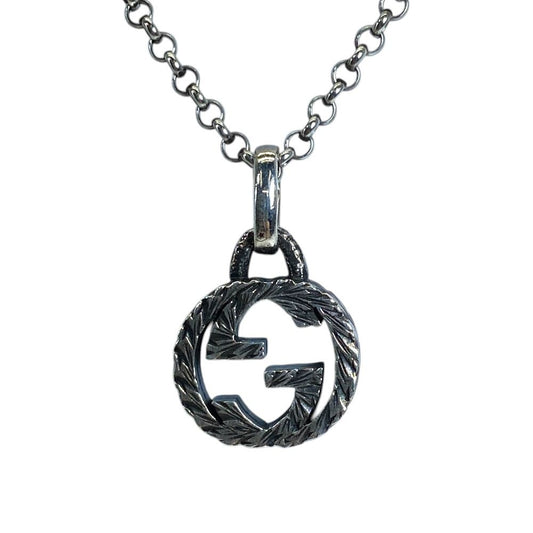 Gucci Arabesque Interlocking Necklace Pendant GG Logo Star Ring Silver Classic