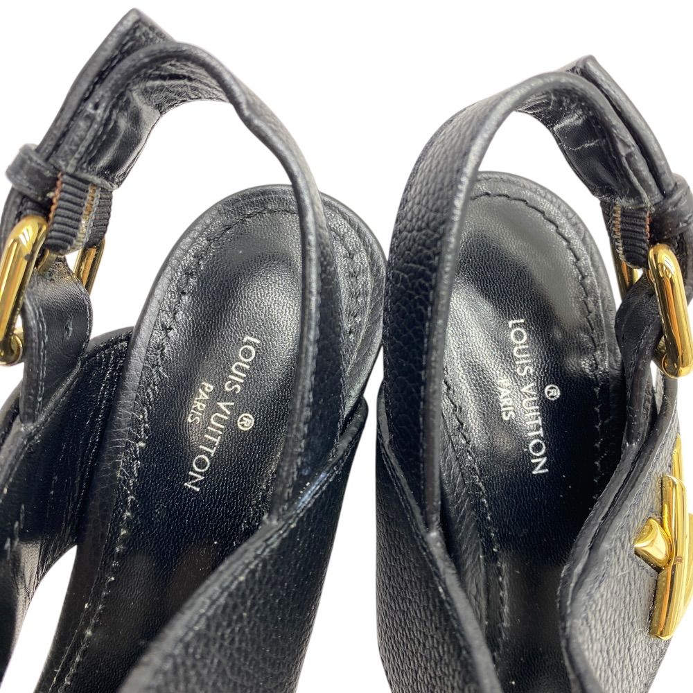 Louis Vuitton Horizon Line Sandals LV Logo Gold Black Leather 34.5 ): Sophistica — view 8