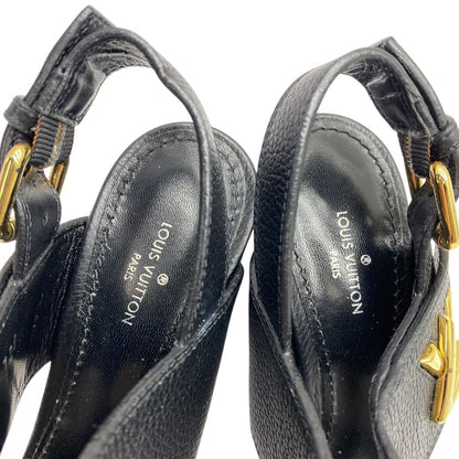 Louis Vuitton Horizon Line Sandals LV Logo Gold Black Leather 34.5 ): Sophistica — view 8