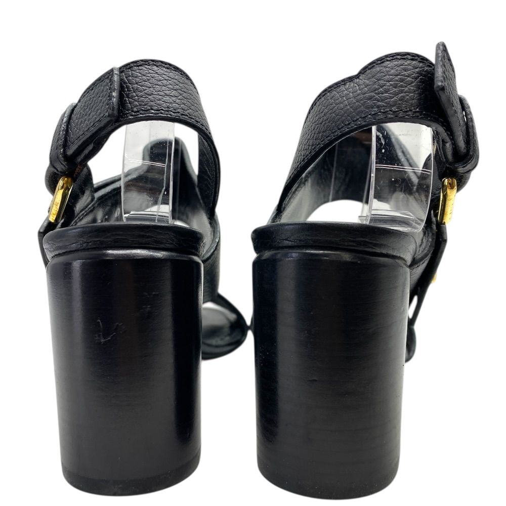 Louis Vuitton Horizon Line Sandals LV Logo Gold Black Leather 34.5 ): Sophistica — view 4
