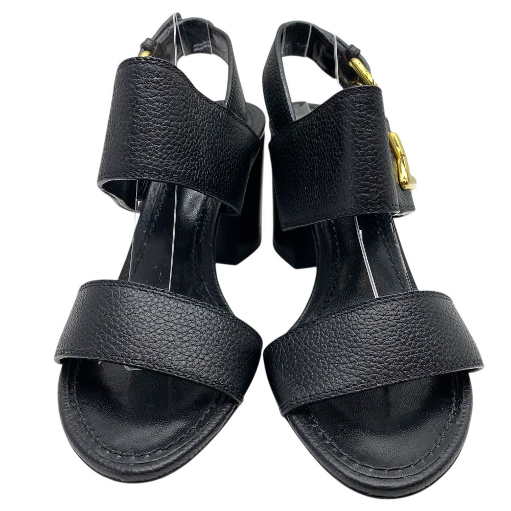 Louis Vuitton Horizon Line Sandals LV Logo Gold Black Leather 34.5 ): Sophistica — view 2