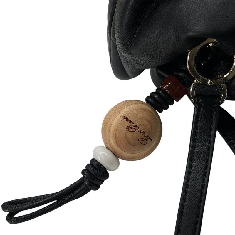 Loro Piana Shoulder Bag Crossbody Logo Charm Nappa Leather Black Classic — view 6