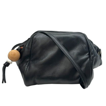 Loro Piana Shoulder Bag Crossbody Logo Charm Nappa Leather Black Classic — view 2
