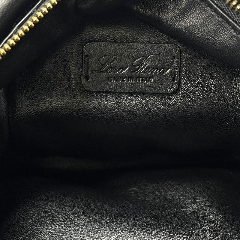 Loro Piana Shoulder Bag Crossbody Logo Charm Nappa Leather Black Classic — view 8