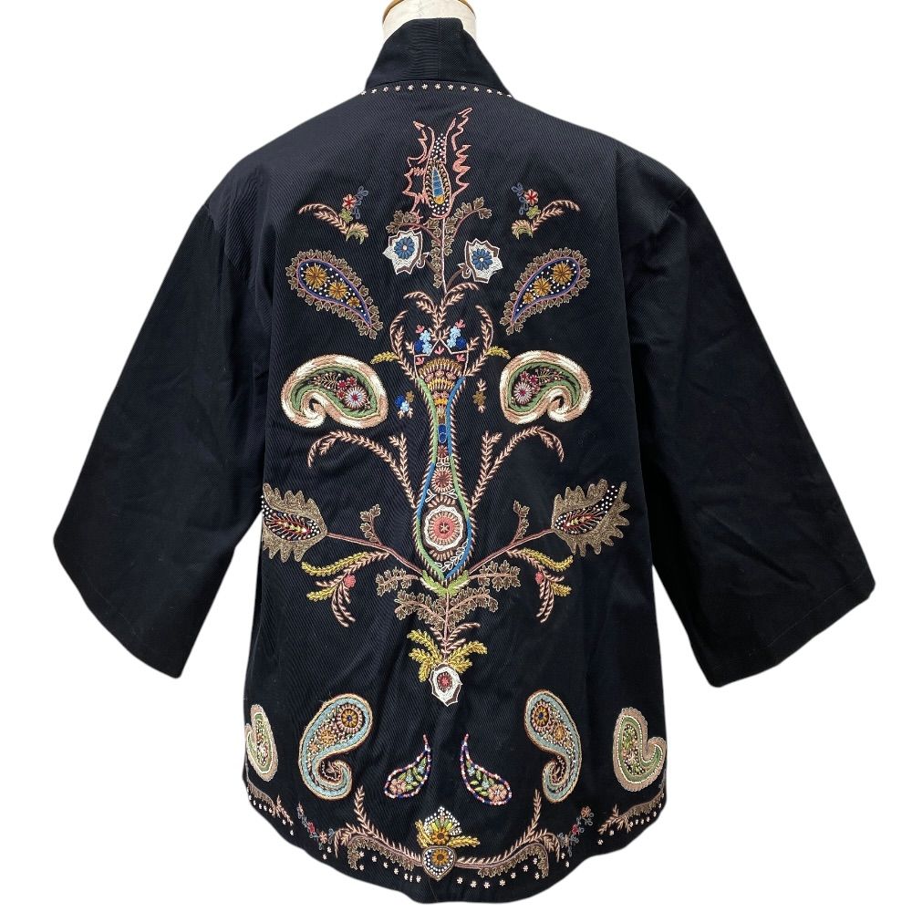 Dior Paisley Jacket Collarless Cardigan Black Multicolor 38: Sophistication — view 3