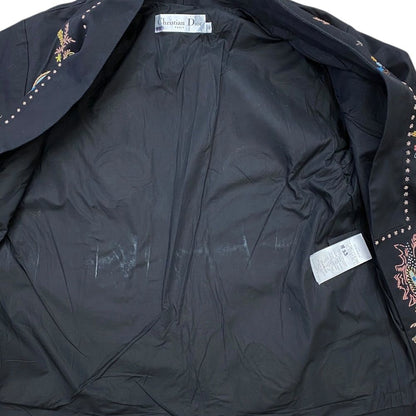 Dior Paisley Jacket Collarless Cardigan Black Multicolor 38: Sophistication — view 9