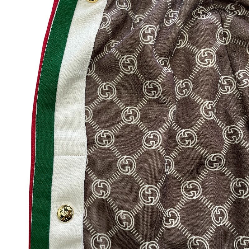 Gucci Track Pants Jersey Sweatshirt GG Monogram Web Stripe Brown Sports Casual — view 6
