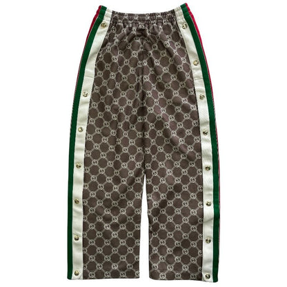 Gucci Track Pants Jersey Sweatshirt GG Monogram Web Stripe Brown Sports Casual — view 5