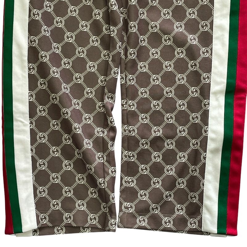 Gucci Track Pants Jersey Sweatshirt GG Monogram Web Stripe Brown Sports Casual — view 4