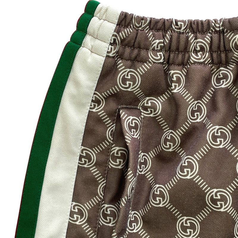 Gucci Track Pants Jersey Sweatshirt GG Monogram Web Stripe Brown Sports Casual — view 2