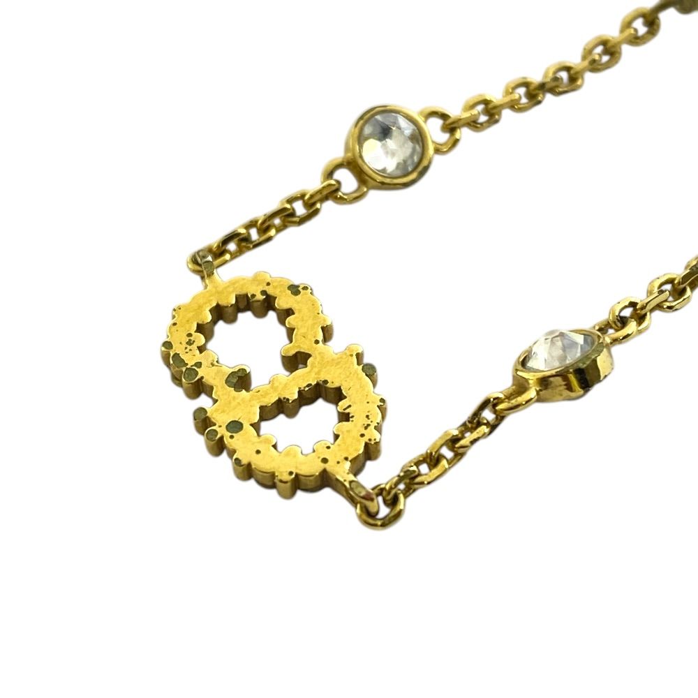 Dior Clair D Lune Bracelet CD Logo Line Stone Faux Pearl Metal Gold Classic — view 8
