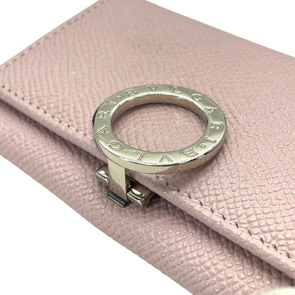 Bvlgari Coin Purse Logo Clip Leather Pink Gold Sophistication Luxury Compact — view 5