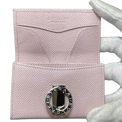 Bvlgari Coin Purse Logo Clip Leather Pink Gold Sophistication Luxury Compact — view 9