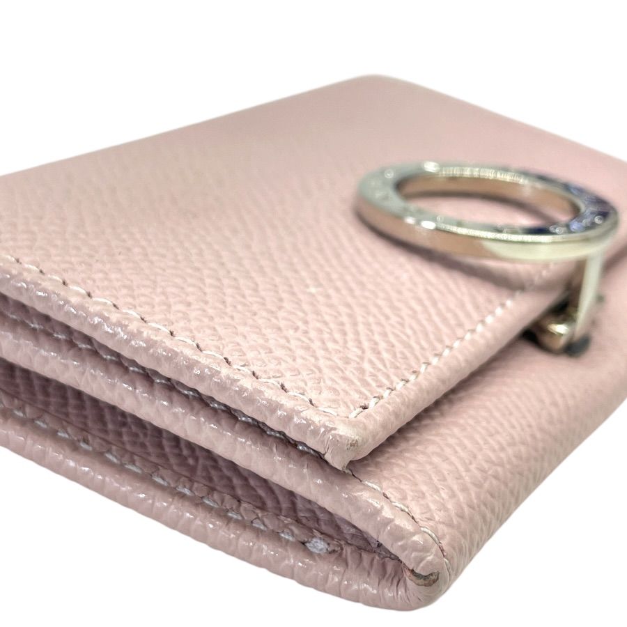 Bvlgari Coin Purse Logo Clip Leather Pink Gold Sophistication Luxury Compact — view 3