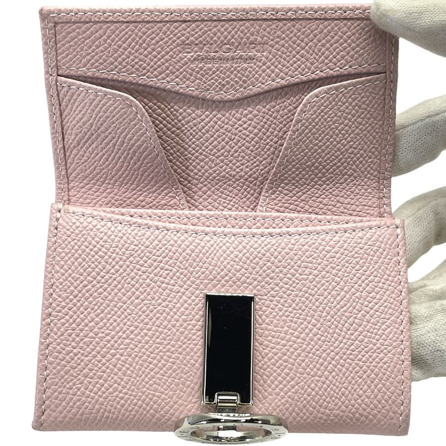 Bvlgari Coin Purse Logo Clip Leather Pink Gold Sophistication Luxury Compact — view 6