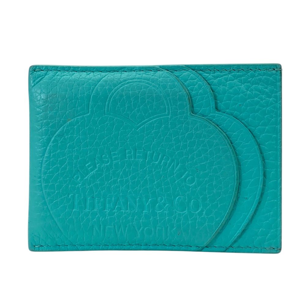 Tiffany & Co Return to Card Case Business Holder Era Heart Leather Blue