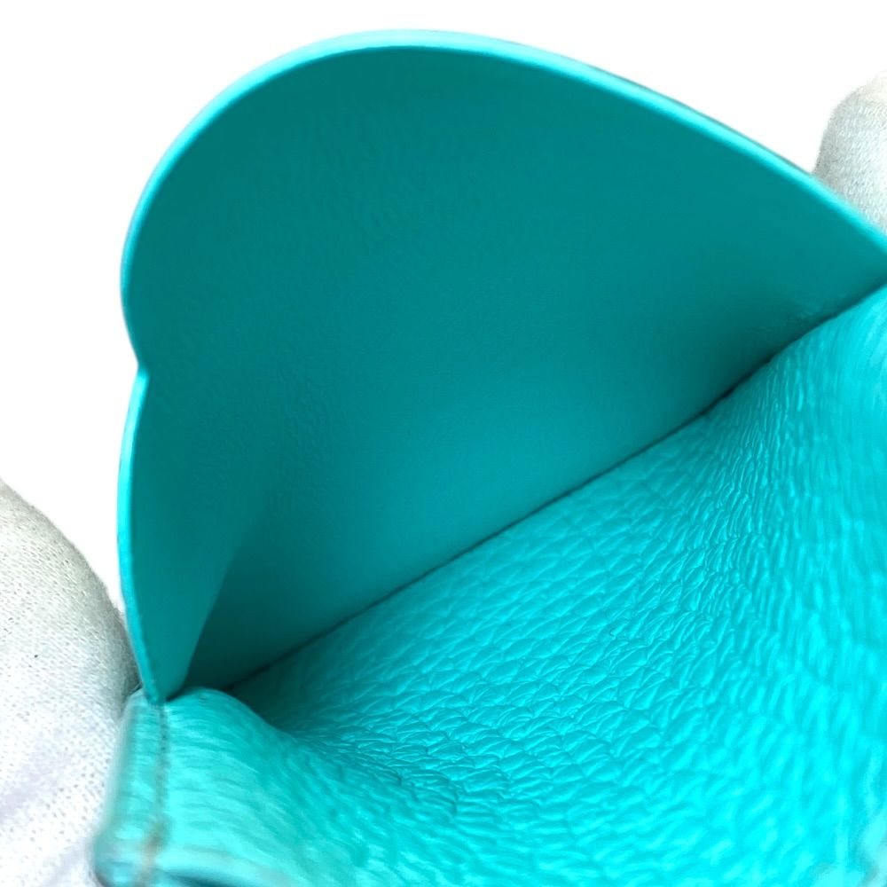 Tiffany & Co Return to Card Case Business Holder Era Heart Leather Blue — view 9