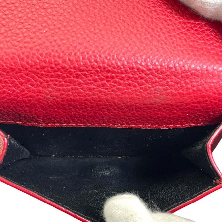 Saint Laurent Paris Trifold Wallet Fold Compact Leather Red Logo Sophistication — view 5