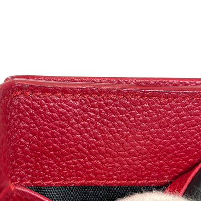 Saint Laurent Paris Trifold Wallet Fold Compact Leather Red Logo Sophistication — view 8